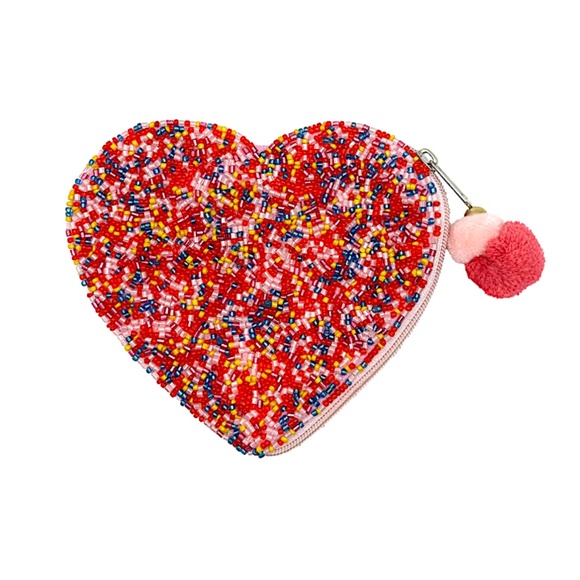 Pink Sprinkle Cake Heart Coin Purse, Golf Lover, Heart Coin Pouch - Picture 2 of 3